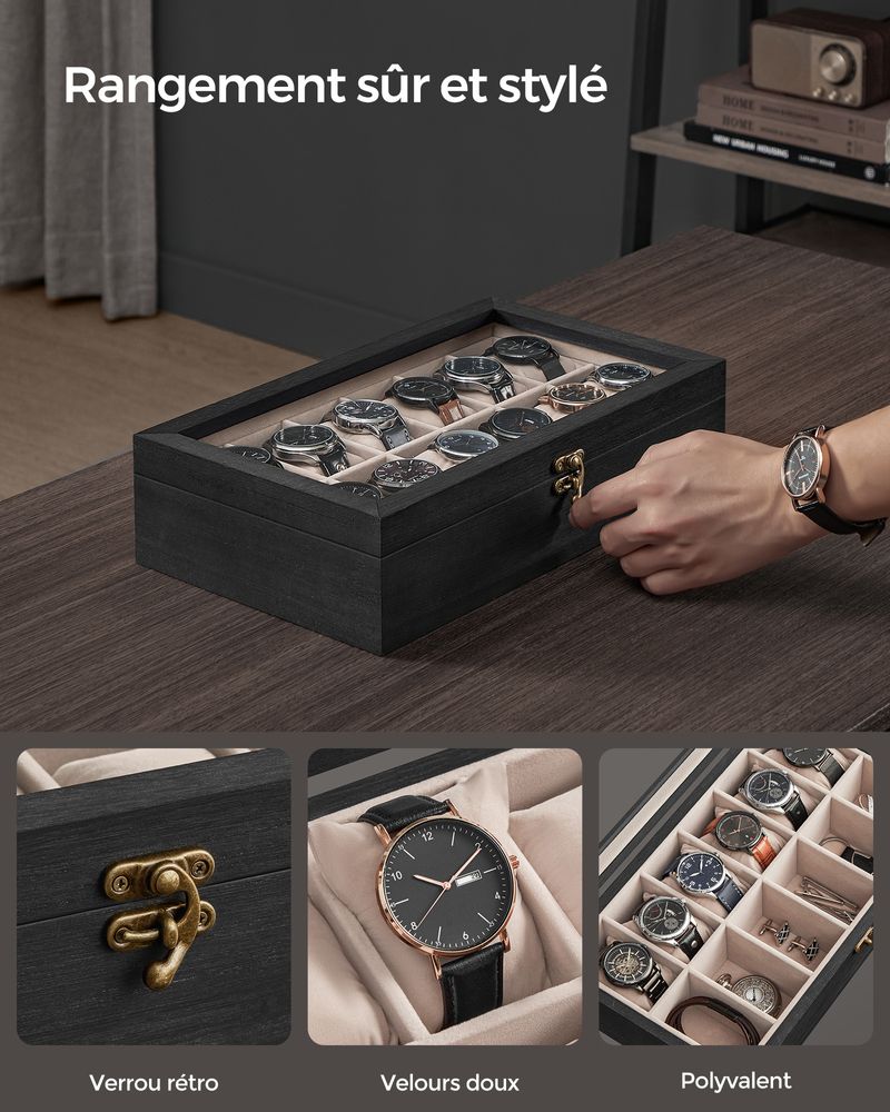 WATCH BOX - WOODEN 12 WATCHES